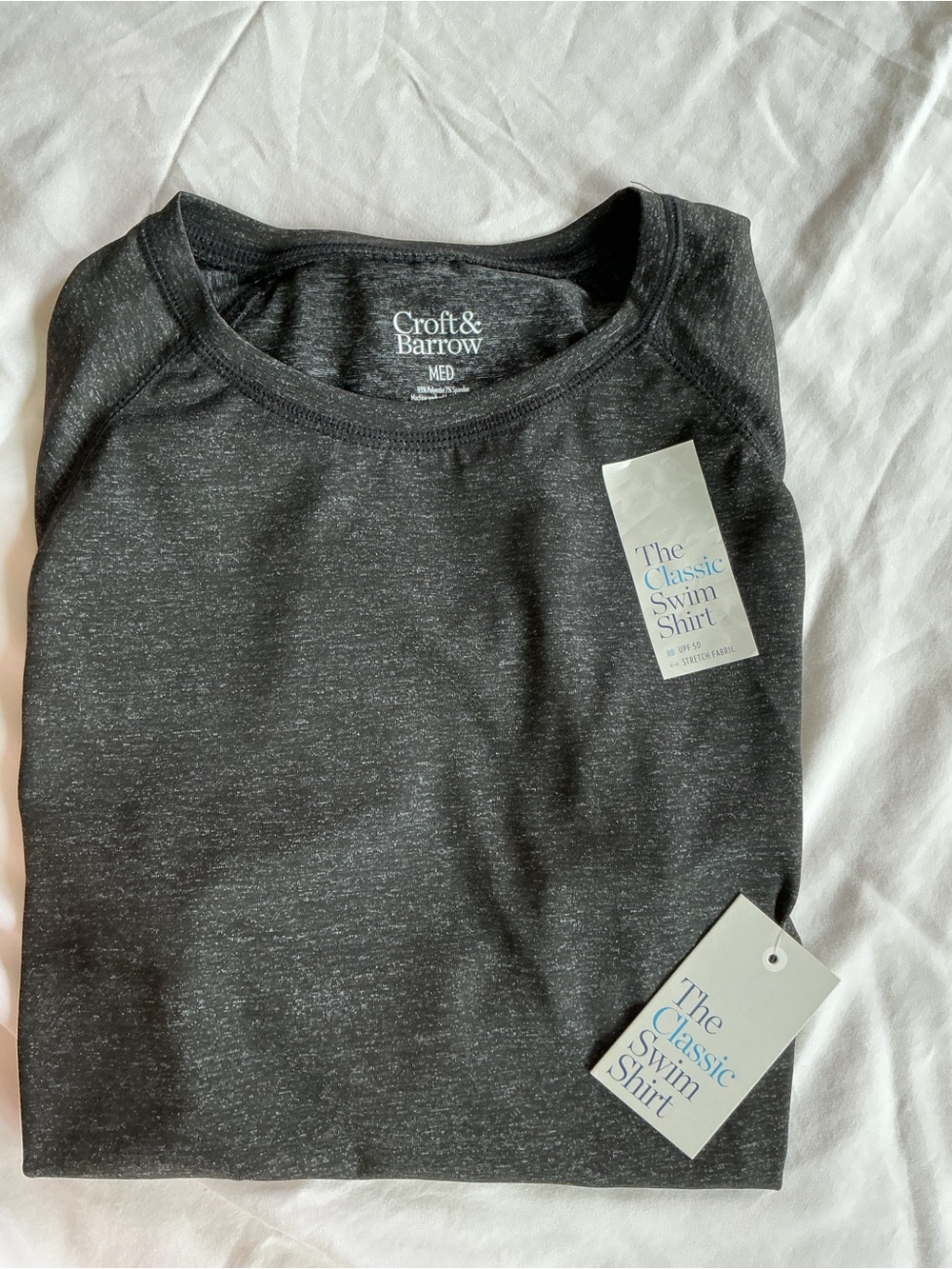 croft & barrow Men's Heather Charcoal Short Sleeve Crewneck Tee